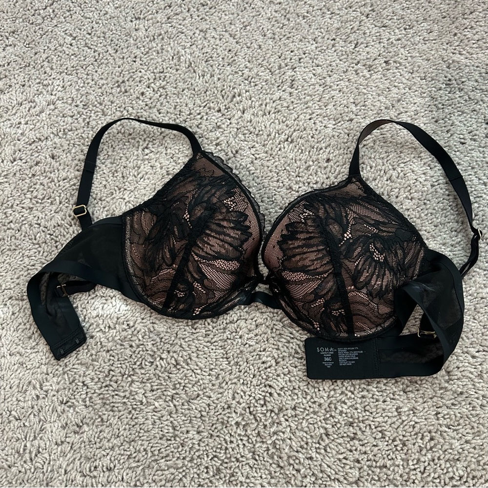 SOMA Black Lace Bra (36C)